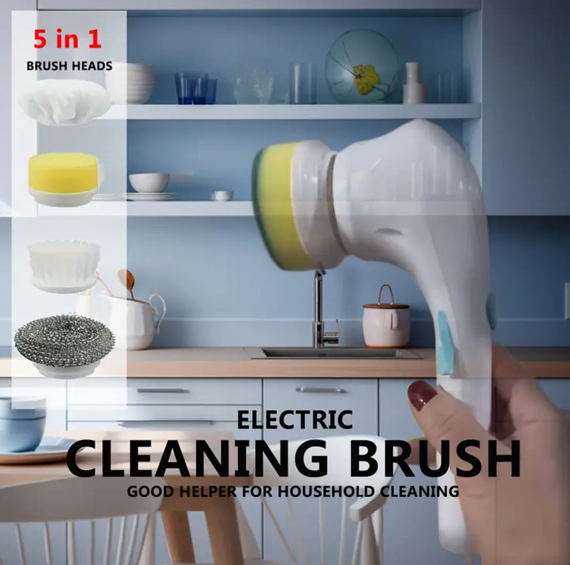 5-in1 Cordless electric cleaning brush
