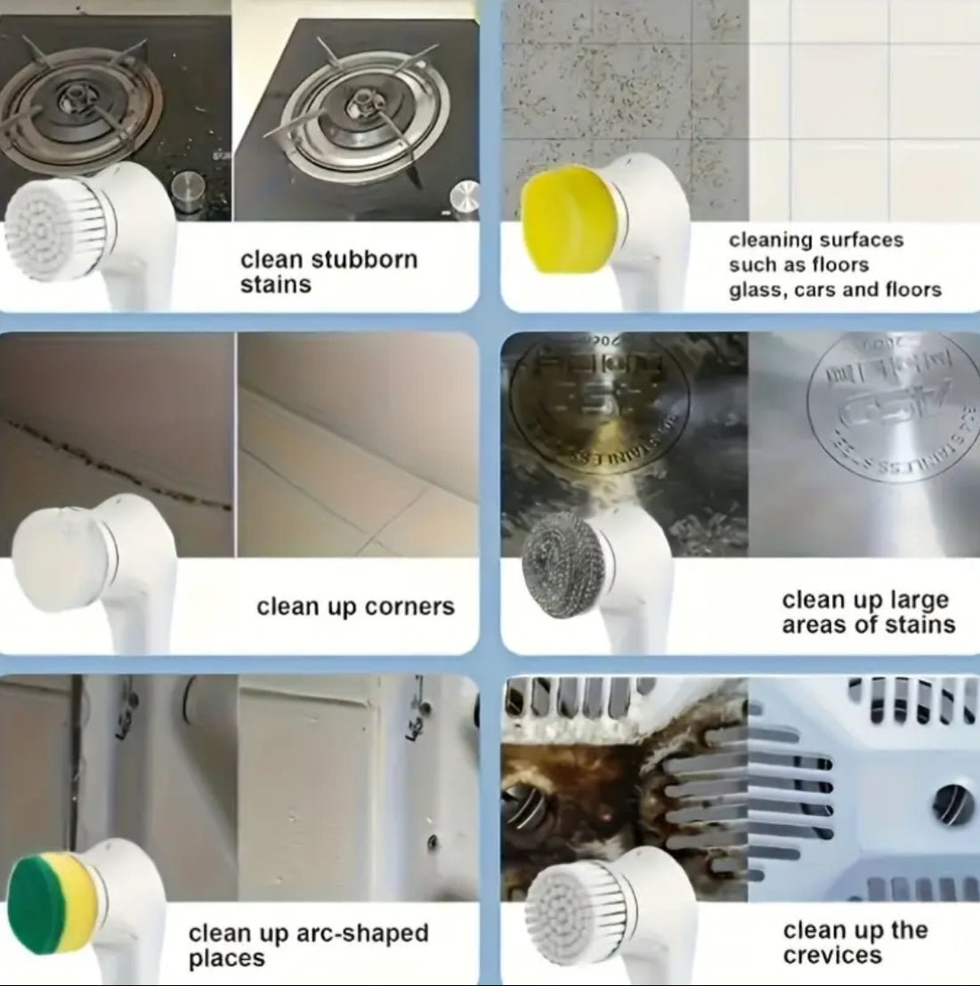 5-in1 Cordless electric cleaning brush
